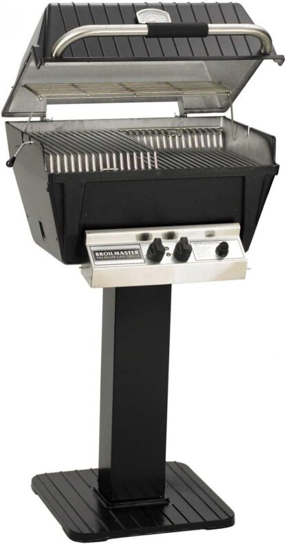 Broilmaster P4-XFN Premium Natural Gas Grill On Black Patio Post