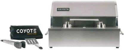 COYOTE OUTDOOR LIVING C1EL120SM 19 Inch 2 Burner Portable Electric Indoor or Outdoor Grill with 156 sq. in. Cooking Space