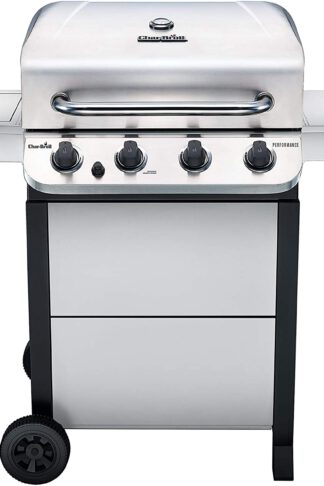 Char-Broil 463377319 Performance 4-Burner Cart Style Liquid Propane Gas Grill, Stainless Steel