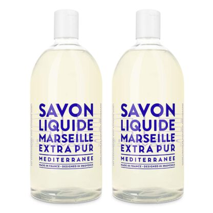 Compagnie de Provence Savon de Marseille Extra Pure Liquid Soap - Mediterranean Sea - Bulk 67.6 Fl Oz Plastic Bottle Refill