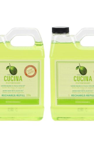 Cucina Purifying Hand Wash Refill, 33.8 Oz Plastic Jug (2, Lime Zest)