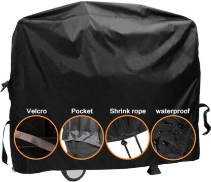 Dekugaa Grill Cover,(58” Black) BBQ Special Grill Cover,Waterproof and UV Resistant Material, Durable and Convenient,Fits Grills of Weber Char-Broil Nexgrill Brinkmann and More (L)