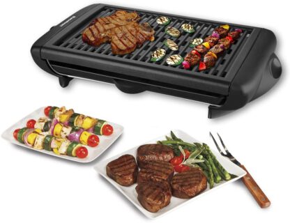 Electric Indoor Grill Portable Smokeless Kitchen Non Stick Cooking BBQ Griddle