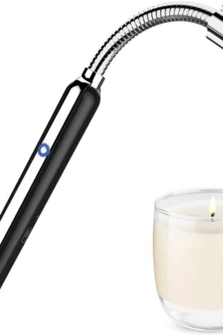GESPER Electric Arc Lighter, USB Rechargeable Candle Lighter Flameless Windproof with Safety Switch & 360°Extended Flexible Neck, No Spark & Smell for Home, BBQ, Kitchen, Stove, Camping Trips