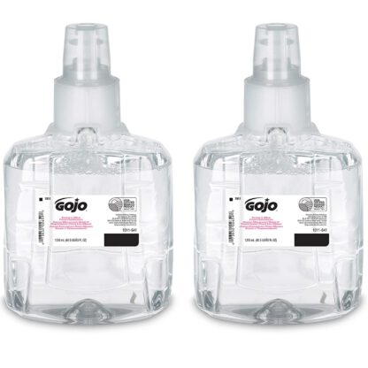 GOJO Clear & Mild Foam Handwash, EcoLogo Certified, 1200 mL Foam Hand Soap Refill for GOJO LTX-12 Touch-Free Dispenser (Pack of 2) - 1911-02