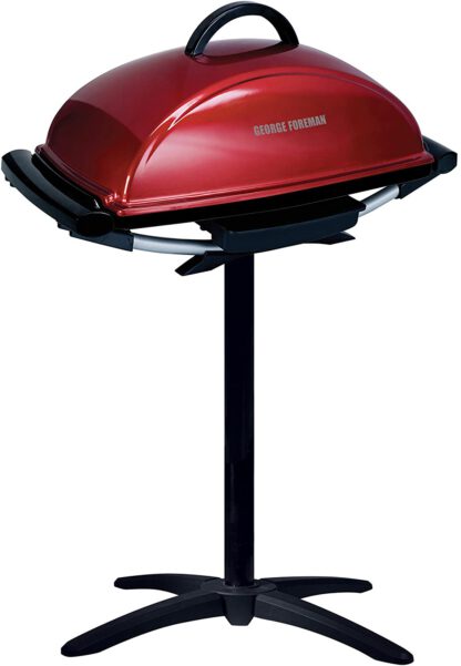 George Foreman 12-Serving Indoor/Outdoor Rectangular Electric Grill, Red, GFO201R