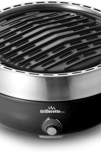 Grillerette Pro - The Smartest Portable BBQ Grill - Take Anywhere BBQ Grill - Battery Powered Fan - Anthracite Black Color