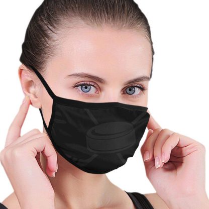 Hockey Mom Mask Washable Reusable Mouth Mask Fashion Anti Dust Half Face Mouth Mask for Men Women Dustproof with Adjustable Ear Loops Black by Guangfan