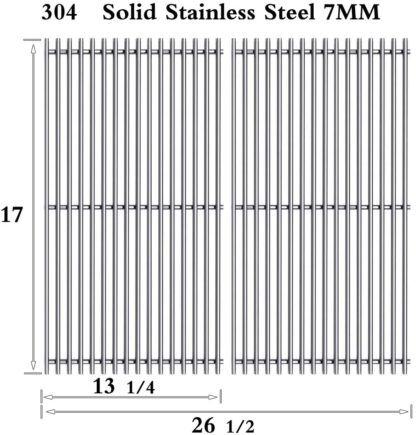 Htanch SF1192(2-Pack) Stainless Steel Cooking Grid Grates for Nexgrill 720-0341, 720-0549, 720-0670A, 720-0670C, 720-0697E, 720-0830H, Kenmore 41516106210 415.16106210 Gas Grill
