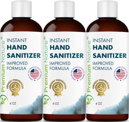 Instant Hand Sanitize Gel - 3 Pack Value Size Advanced Natural Hand Sanitize Cleaner Portable Aloe Vera Moisturizer Packaging May Vary