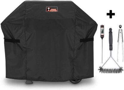 Kingkong Gas Grill Cover 7138 Cover for Weber Spirit 200 and Spirit II 200 Series 2 Burner Gas Grill Including Grill Brush, Tongs and Thermometer