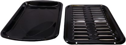 Kitchen Basics 101 Replacement for Whirlpool 4396923 Porcelain Broiler Pan and Grill, Black