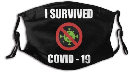 LEILEIflag I Survived Co-vid - 19 Adult & Kids Reusable Dust Mask with Filter Breathable Safety Dust Face Mask