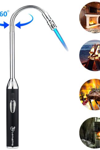 Larruping Torch Lighter Jet Flame Gas Butane Lighter 360° Flexible Long Neck Refillable Windproof Fire Lighter for Grill BBQ Camping Fireplace Stove Candle