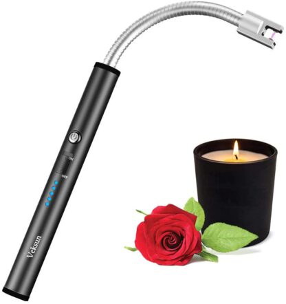 Lighter, VEKSUN Flexible Plasma Arc Long Neck USB Lighter Rechargeable Windproof Flameless for Candles, Grill, Cooking, Camping, Hiking(Exc. Candle)