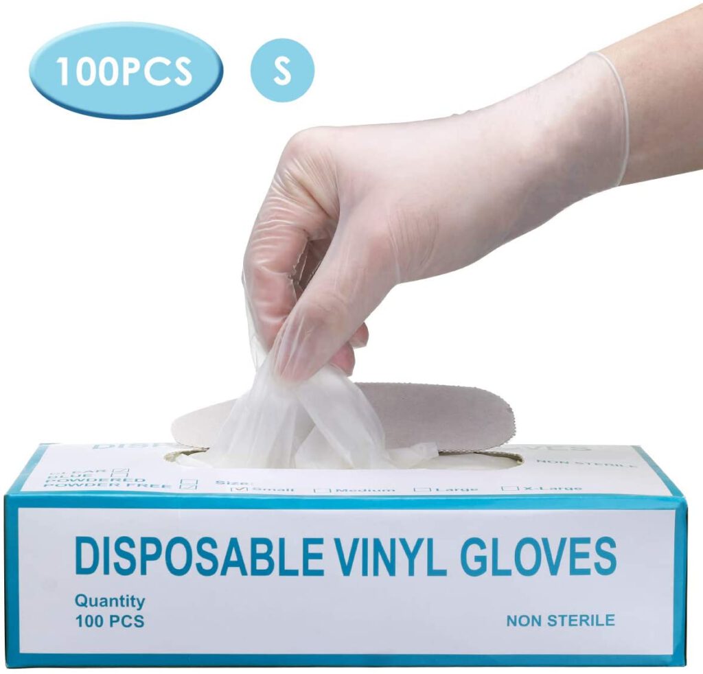 MIGICSHOW Disposable Vinyl Gloves, Exam Gloves, Powder Free, Clear