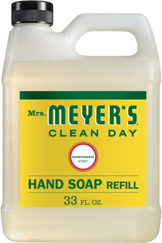 Mrs. Meyer’s Clean Day Liquid Hand Soap Refill, Honeysuckle Scent, 33 ounce bottle, Pack of 6