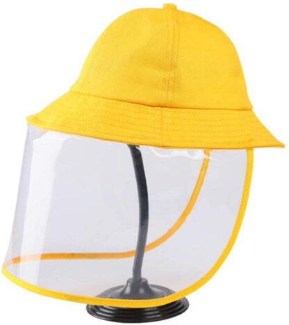 Mudley Full Face Shield Anti-saliva Protective Hat Safety Face Shields Adjustable Size Clean Water Wash 56-60cm Adults and 52-54cm children (Child, Yellow) by Mudley