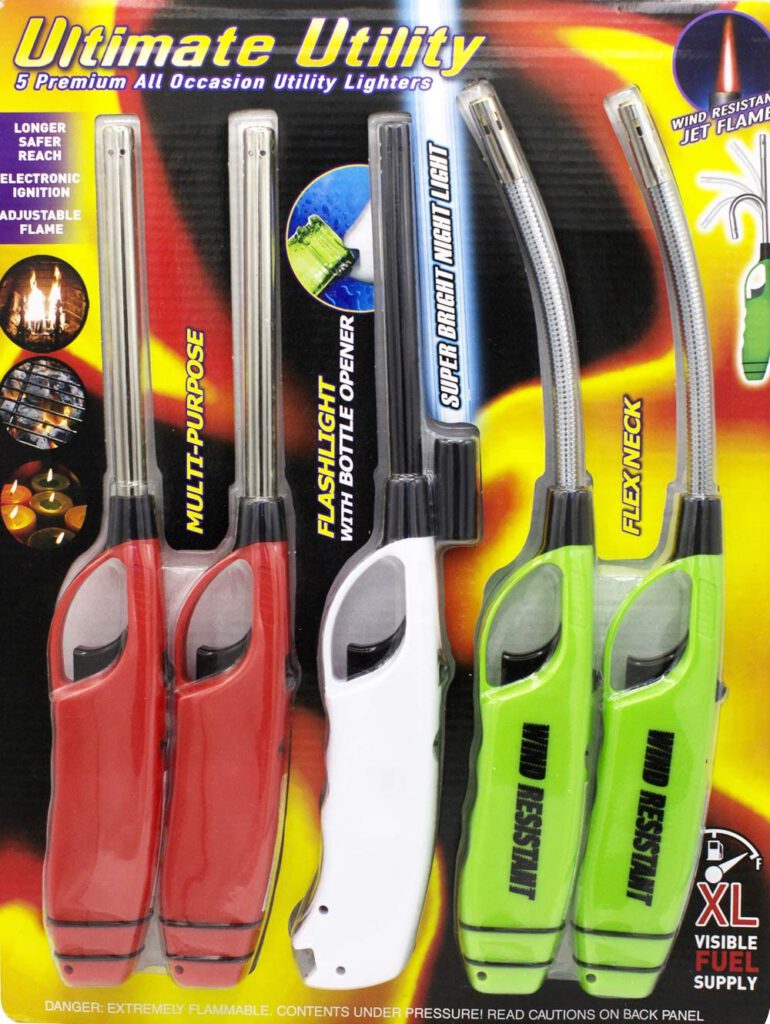 Multipurpose Gas Utility Lighters for BBQ Kitchen Fireplace Grill