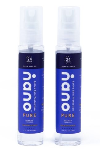 Nano Pure Next Generation Hand Sanitizer & Long-Lasting Skin Protectant Spray - Moisturizing Hand Cleaner (Pack of 2) 1.6 fl oz
