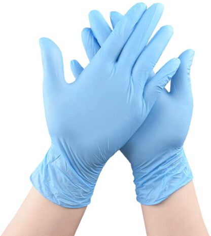 Nitrile Exam Gloves, Disposable Protective Gloves, Powder Free Rubber Latex Free Ambidextrous for Work, Food safe, Cleaning(Box of 100) by LUCKYHK