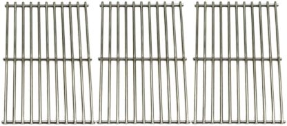 Outdoor Bazaar Set of 3 Solid Stainless Steel Cooking Grids and 4 Stainless Steel Heat Plates for BBQ Grill Models from Backyard Grill, BHG, Uniflame, Revoace, Dynaglo and Other Manufactureres