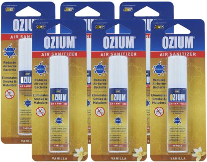 Ozium Glycol-Ized Professional Air Sanitizer / Freshener Vanilla Scent, 0.8 oz. 6 PACK (OZ-23)