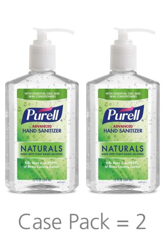 PURELL Advanced Hand Sanitizer Naturals with Plant Based Alcohol, Citrus Scent, 12 fl oz Pump Bottle (Pack of 2)- 9629-06-EC by Purell
