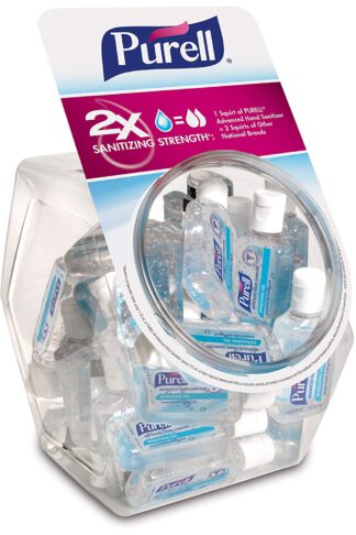 PURELL Advanced Hand Sanitizer Refreshing Gel, Clean Scent, 1 fl oz Flip-Cap Bottle with Display Bowl (Pack of 36) - 3901-36-BWL