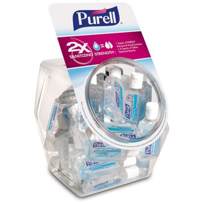 PURELL Advanced Hand Sanitizer Refreshing Gel, Clean Scent, 1 fl oz Flip-Cap Bottle with Display Bowl (Pack of 36) - 3901-36-BWL