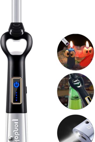 Pandola Grill Lighter USB Lighter Electric Lighter with Touch Sensor Switch,Safe and Convenient Arc Lighter with Bottle Opener and Emergency Lighting ,Best for Camping Cooking BBQs Fireworks