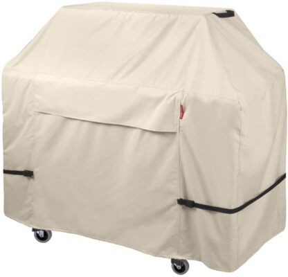 Porch Shield Premium Grill Cover - Waterproof Heavy Duty 600D Oxford BBQ Cover Up to 68 inch, Light Tan
