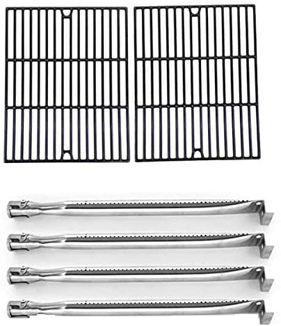 Repair Kit for Uniflame GBC850W BBQ Gas Grill Includes 4 Stainless Burners and Porcelain Cooking Grids