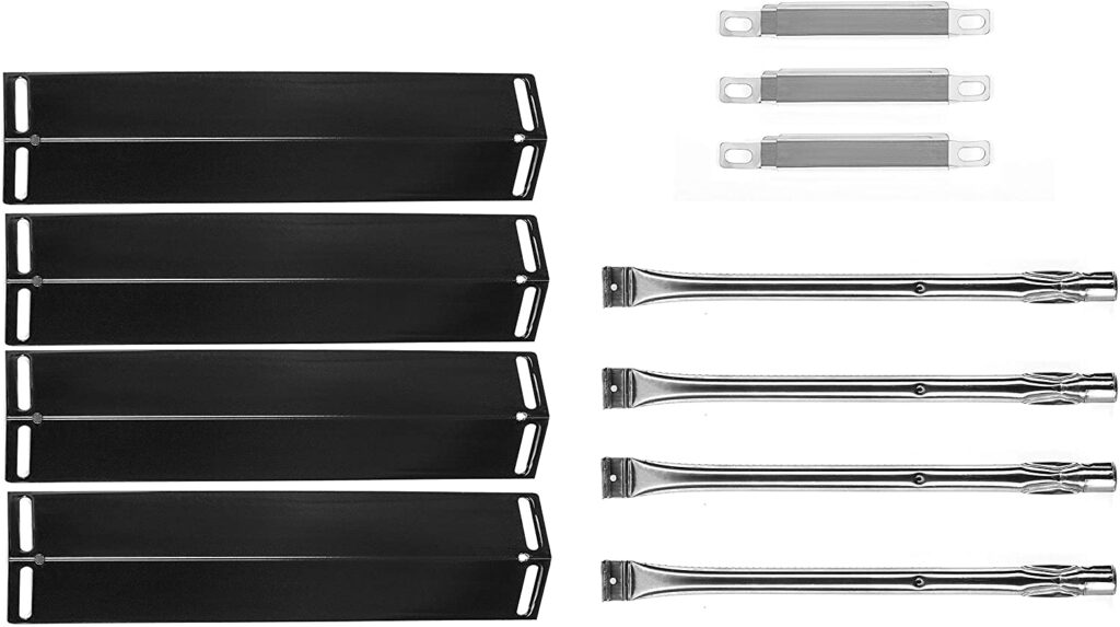 4-Pack Porcelain Steel Heat Plate and Stainless Steel Grill Burner, 3 ...