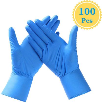Safely Nitrile Disposable Gloves, Powder Free, Food Grade Gloves, Latex Free, 100 Pcs, Large Size, Blue by Enjoyee