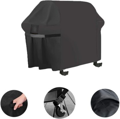 Saking BBQ Gas Grill Cover 60 inch, Heavy Duty Waterproof Windproof Barbecue Protector with Buckles Airvents & Velcro Straps