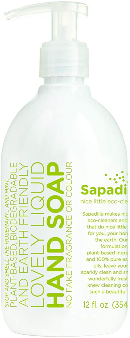 Sapadilla Rosemary + Peppermint Biodegradeable Liquid Hand Soap Pump, 12 Ounce