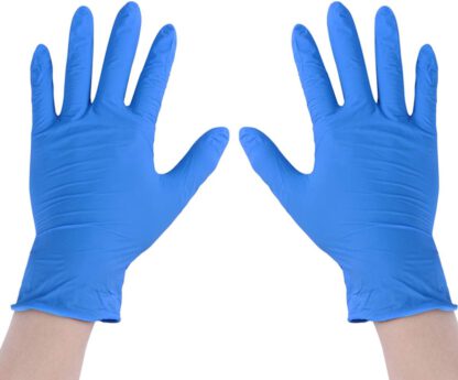 UPKOCH 100pcs 9 Disposable Nitrile Gloves, Medical Nitrile Gloves, Powder Free, Food Grade Gloves, Natural Rubber Gloves, Non-Sterile, Perfect for BBQ, Hot Food Prep, Cleaning (Size L/Blue)