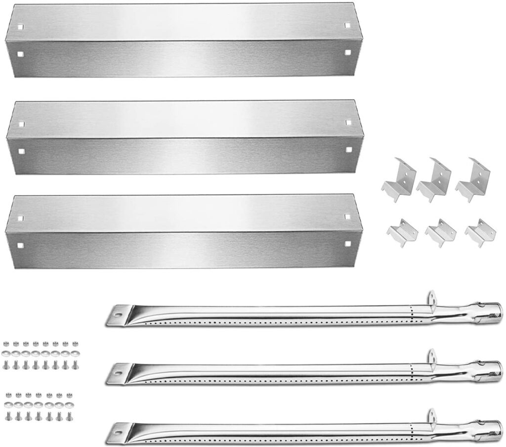 Grill Burners Tube, Heat Plated Shield Tent and Hanger Brackets, Grill