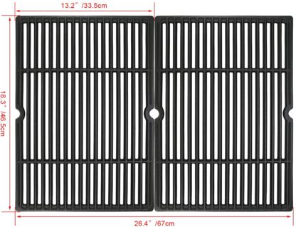 Uniflasy Porcelain Coated Cast Iron Grill Cooking Grid Grates for Charbroil 463243911, 463244011, 463247009, 463257010, 463268007, Master Forge GGP-2501, Uniflame GBC750W, Coleman, Kenmore, Thermos