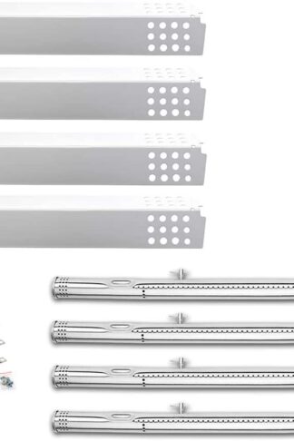 Uniflasy Replacement Parts Kit for Charbroil 4 Burner 463241113, 463449914, BBQ Gas Grill Burner Tube Pipe, Heat Plate and Crossover Tubes