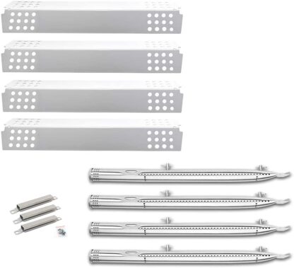 Uniflasy Replacement Parts Kit for Charbroil 4 Burner 463241113, 463449914, BBQ Gas Grill Burner Tube Pipe, Heat Plate and Crossover Tubes