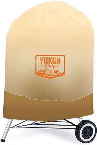 Yukon Glory Glorious Montana 7453 Premium Kettle Cover, Fits 22.5-Inch Charcoal Grills in Tan & Brown