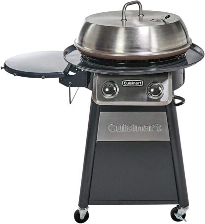 CUISINART CGG-888 Grill Stainless Steel Lid 22-Inch Round Outdoor Flat Top Gas, 360° Griddle Cooking Center