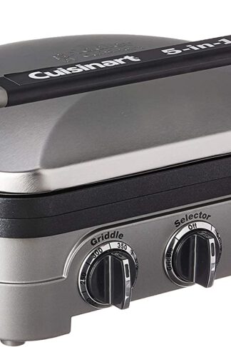 Cuisinart Griddler Gourmet, 5 Functions in 1 Unit Contact Grill, Panini Press, Full Grill, Full Griddle, and Half Grill/Half Griddle