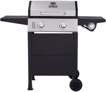 Dyna-Glo DGF350CSP-D 2-Burner Open Cart Propane Gas Grill in Stainless Steel and Black