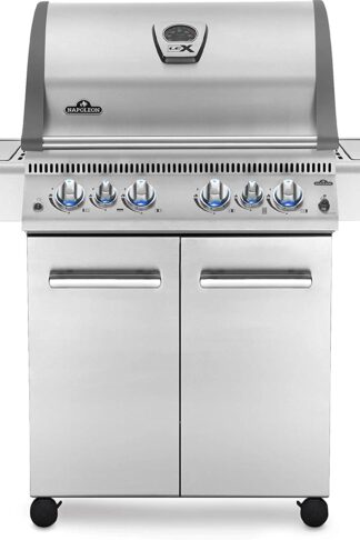 Napoleon LEX 485 BBQ Grill, Stainless Steel, Propane Gas - LEX485RSIBPSS-1 - With Infrared Rear and Side Burner, Barbecue Gas Cart, Instant Failsafe Ignition, Backlit Control Knobs