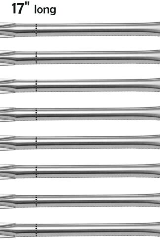 YIHAM KB826 Grill Parts for Bakers & Chefs ST1017-012939, Members Mark 8 Burner, Grill Chef BIG-8116, Uniflame GBC1059WB, Sams Club, BBQ Pipe Tube Burner Replacement 17 inch, Stainless Steel, Set of 8