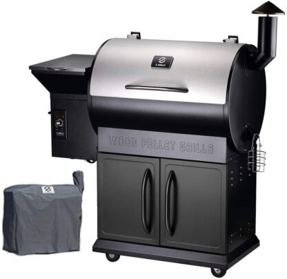 Z GRILLS 2020 Upgrade Wood Pellet Grills 8-in-1 Smoker Grill 700 SQIN Cooking Area, 20LB Hopper Free Cover Gift