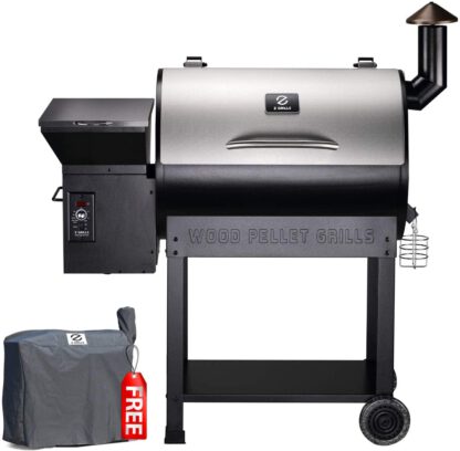 Z GRILLS ZPG-7002E 2020 Upgrade Wood Pellet Grill & Smoker, 8 in 1 BBQ Grill Auto Temperature Control, inch Cooking Area, 700 sq in Stainless